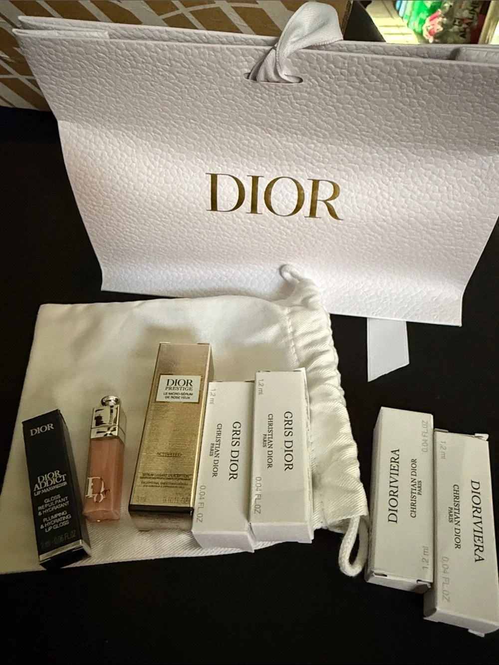 DIOR minis goody gift bag Addict Lip Glow Pink Sheer Hydrating Lip Balm - DIOR